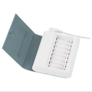 IKEA TJUGO Battery charger with storage, gray-green BRAND NEW